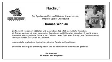Nachruf – Thomas Wohlau